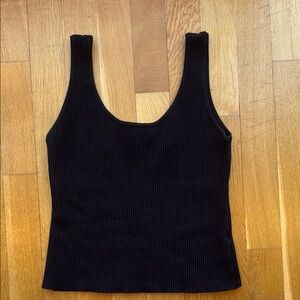 House of Harlow 1960 Black Ribbed Tank Top